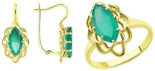 Ювелирный комплект Diamant 53-320-00760-3/53-310-00760-3_19.5 19.5р 7.72гр 