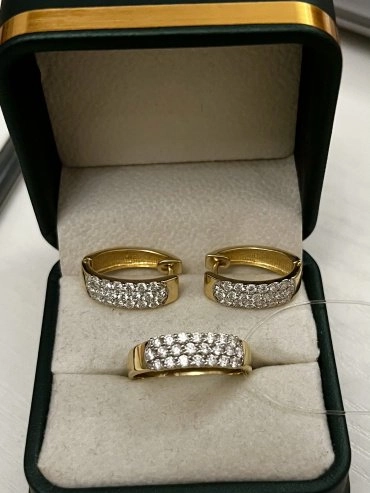 Ювелирный комплект Diamant 86545 19р 9.17гр 