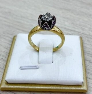 Ювелирный комплект Exclusive Gold 114597 вес 11.48 г золото, бриллиант, гранат 