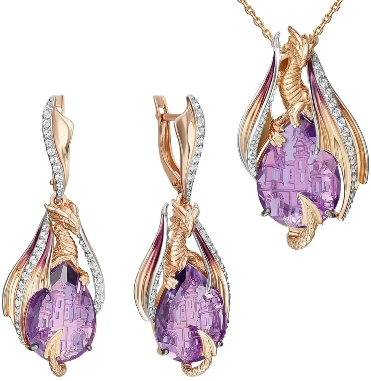 Ювелирный комплект platina 02-5296-00-225-1110 03-3499-00-225-1110 16.36гр 