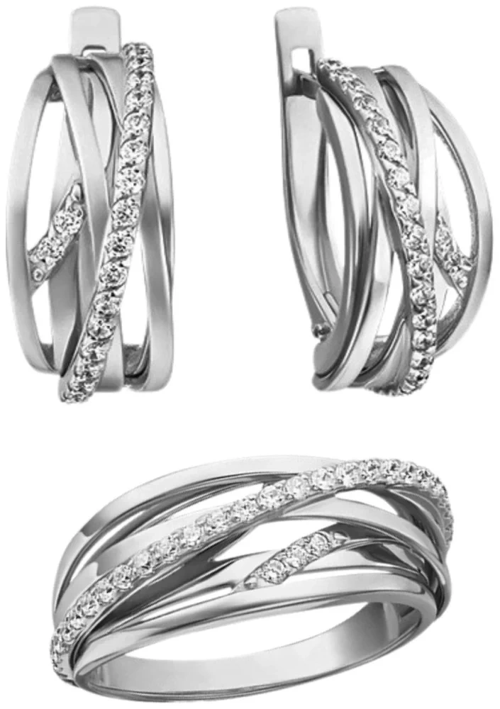 Ювелирный комплект Platina 02-4540-00-401-1120-24 01-5381-00-401-1120-24 18р 8.49гр 