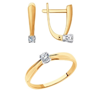 Ювелирный комплект Sokolov 1011532 16,5р 3,62гр. 