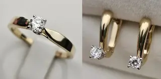 Ювелирный комплект Deimantas 113694113 16,5р 0,22ct 0,36ct. 
