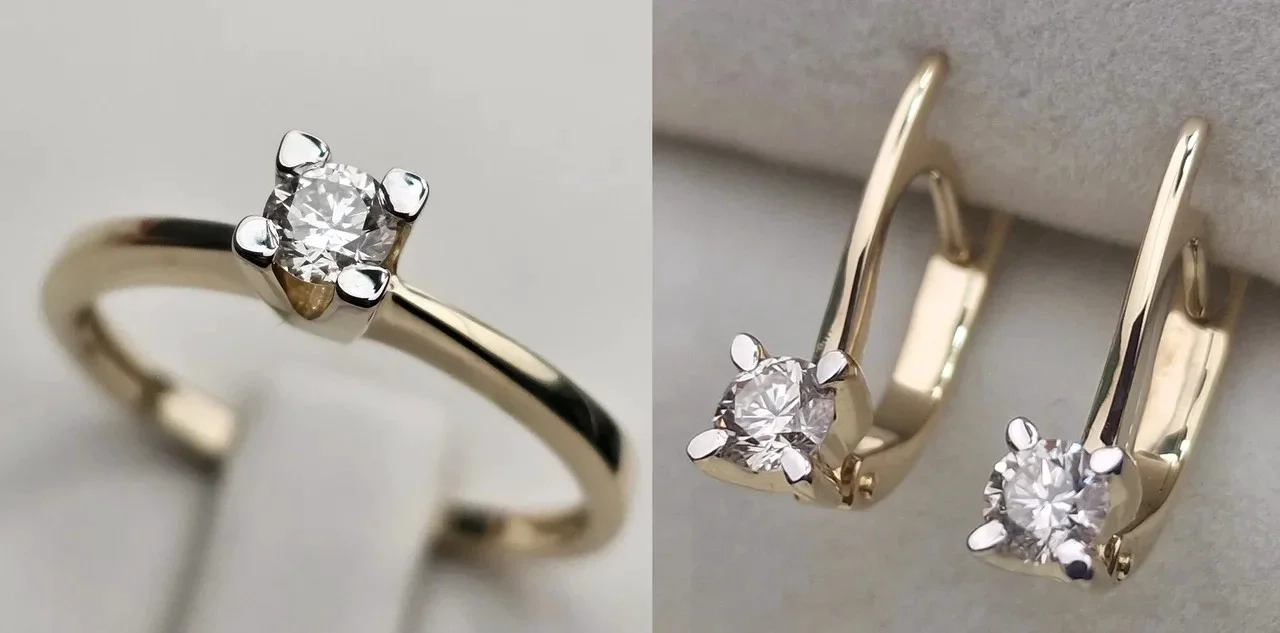 Ювелирный комплект Deimantas 113694097 17р 0,20ct 0,53ct. 