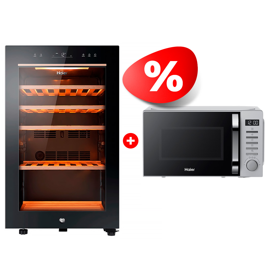 Комплект Винный шкаф Haier + Микроволновая печь Haier FWC49GA + HMB-DM208SA