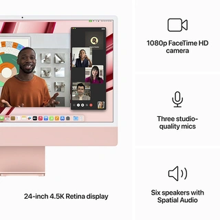 Apple моноблогы iMac 24 M3 8CPU 10GPU SSD 256GB Pink (MQRT3)