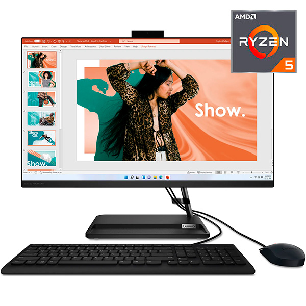 Lenovo моноблок IdeaCentre AIO 3 24ALC6 Ryzen 5 7430U 16GB / SSD 512GB / Radeon Graphics / DOS / F0G1011JRK
