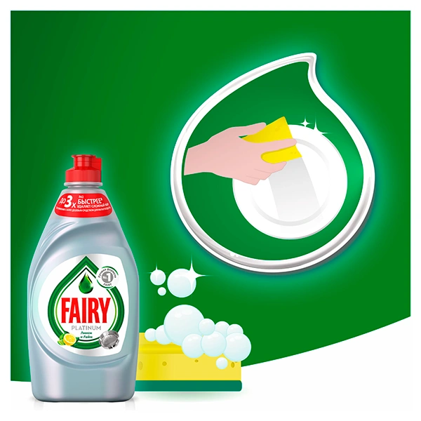 Средство для мытья посуды Fairy Platinum Лимон и лайм 650 мл - фото 6