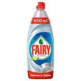 Средство для мытья посуды Fairy Platinum Лимон и лайм 650 мл