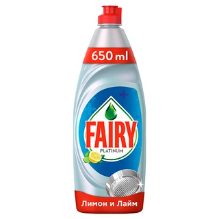 Средство для мытья посуды Fairy Platinum Лимон и лайм 650 мл