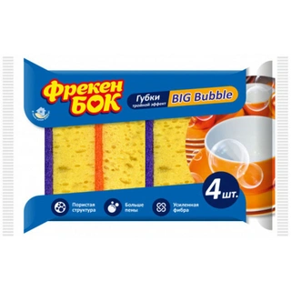 Губка Фрекен Бок крупнопористая BIG Bubble 4шт