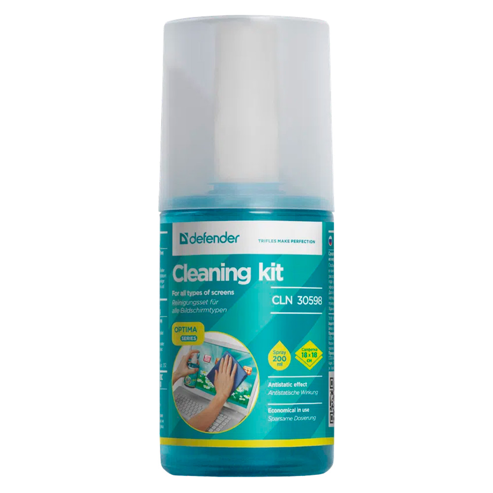 Чистящее средство для техники Defender IT CLN 30598 Optima 200мл+микрофибра