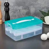 Контейнер для хранения яиц 24 ячейки, двухуровневый, цвет МИКС  - фото 5