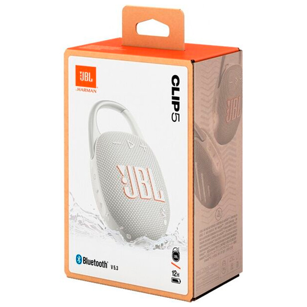 Портативная колонка JBL Clip 5 - White - фото 4