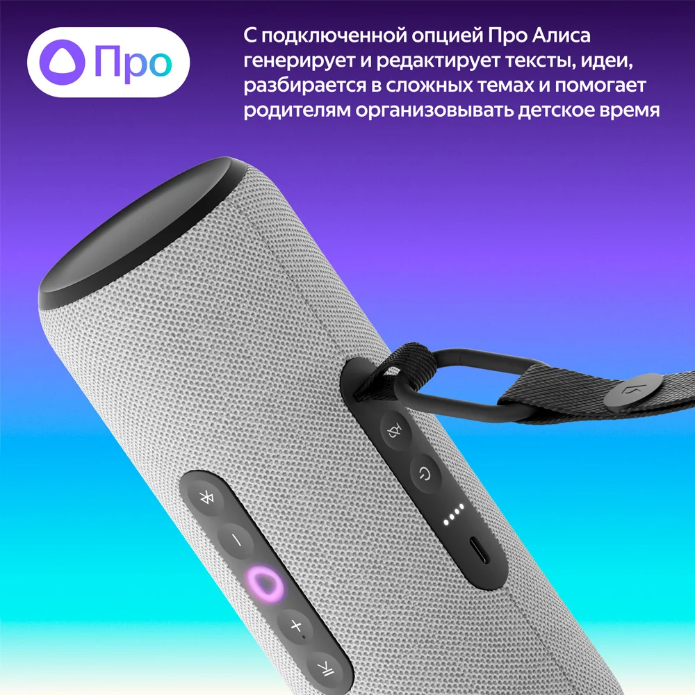 Портативная умная колонка Яндекс Станция Стрит с Алисой, 30 Вт, Grey - фото 7