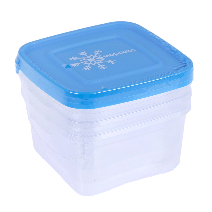 Набор квадратных контейнеров для замораживания продуктов "Морозко" 1 л 