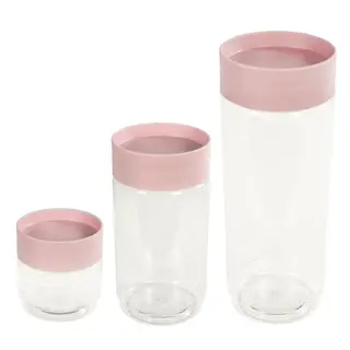 Набор банок для хранения сыпучих продуктов Plast Team 3 шт. (0,5л; 1л; 1,5 л) пудровый