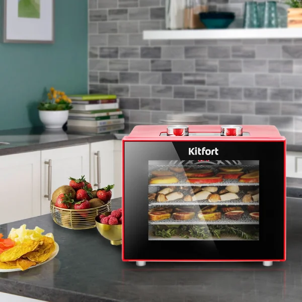 Сушилка для продуктов Kitfort КТ-1915-2 Red - фото 7