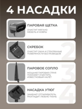 Моющий пылесос для мебели, ковров и кафеля с функцией пара ARG W-08 - фото 3