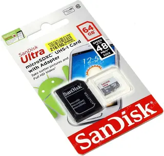 Карта памяти SanDisk Ultra Android microSDXC 64GB Class 10 (SDSQUNB-064G-GN3MA)