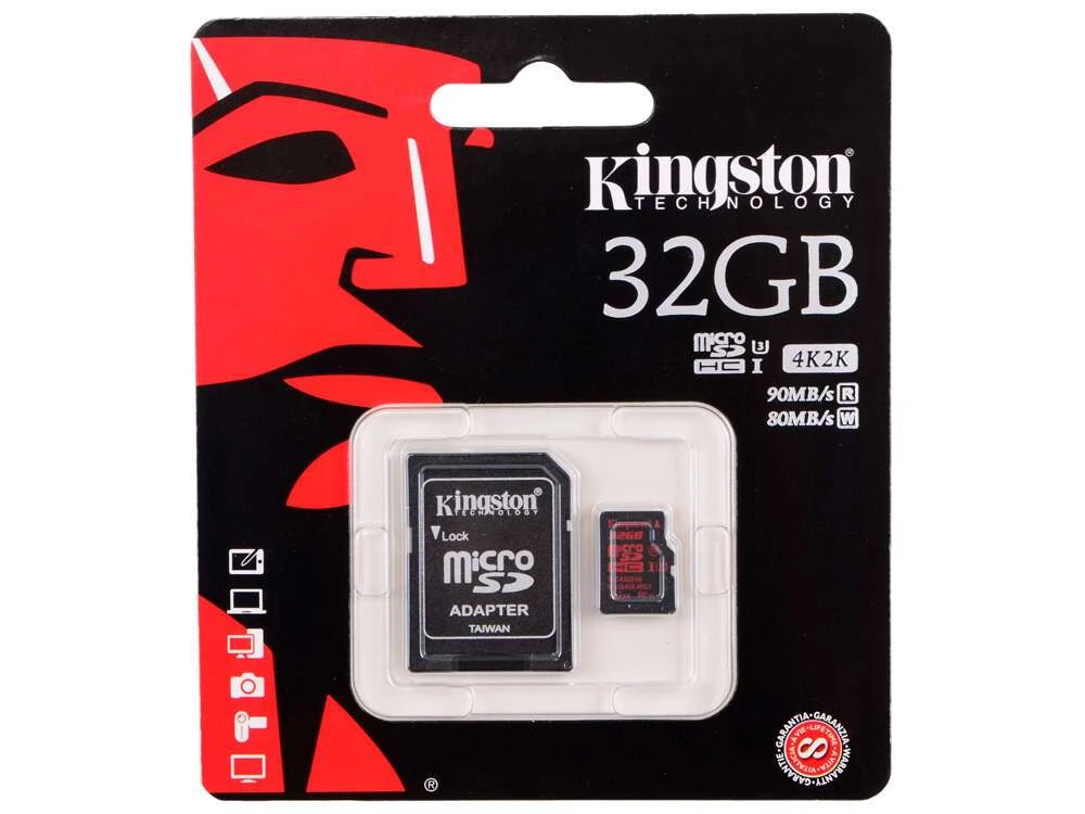 Карта памяти Kingston microSDXC 32GB Class 3 (SDCA3/32GB)