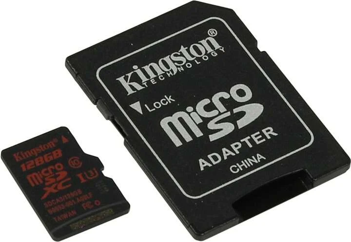 Карта памяти Kingston microSDXC 128GB Class 3 (SDCA3/128GB)