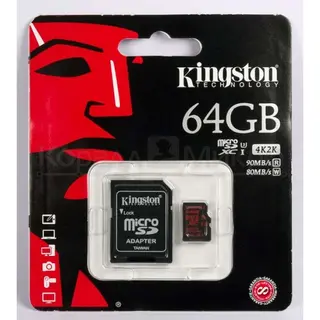 Карта памяти Kingston microSDXC 64GB Class 3 (SDCA3/64GB)