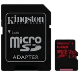 Kingston жад картасы Canvas React microSDHC 64GB Class 3 (SDCR/64GB)