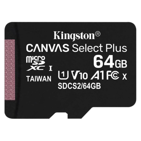 Карта памяти Kingston Canvas Select Plus MicroSDXC 64GB Class 10 (SDCS2/64GB)