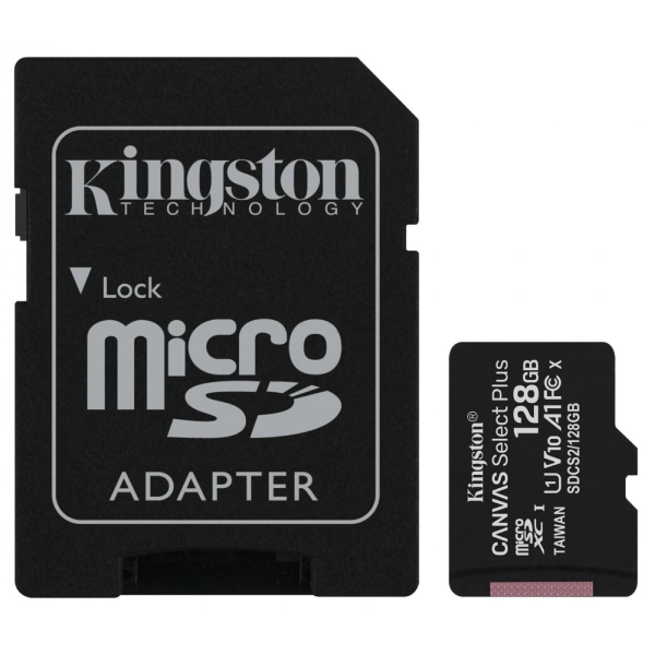 Kingston жад картасы Canvas Select Plus MicroSDXC 128GB Class 10 (SDCS2/128GB)