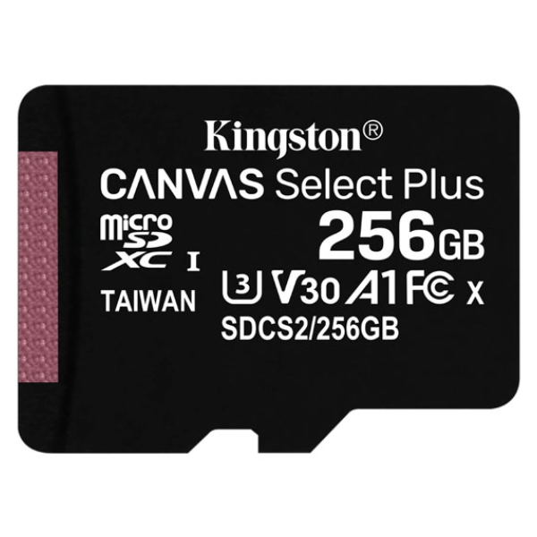 Kingston жад картасы Canvas Select Plus MicroSDXC 256GB Class 10 (SDCS2/256GB)
