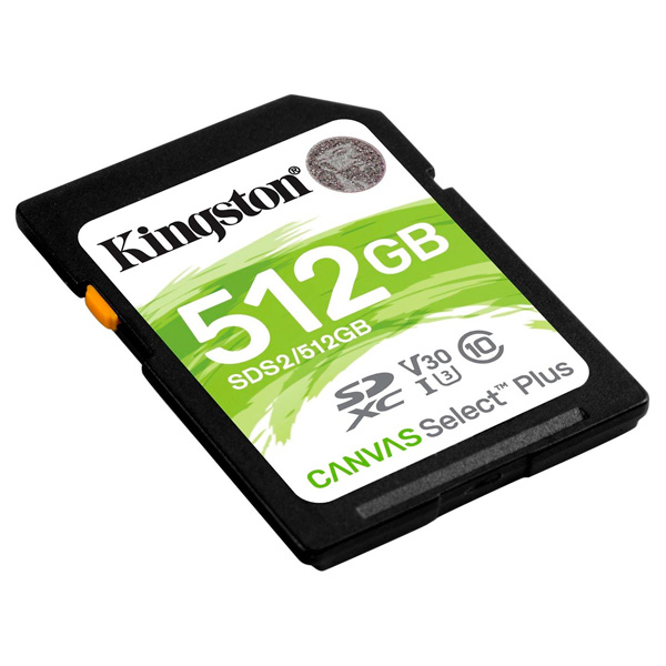 Kingston жад картасы Canvas Select Plus MicroSDXC 512GB Class 10 (SDS2/512GB)