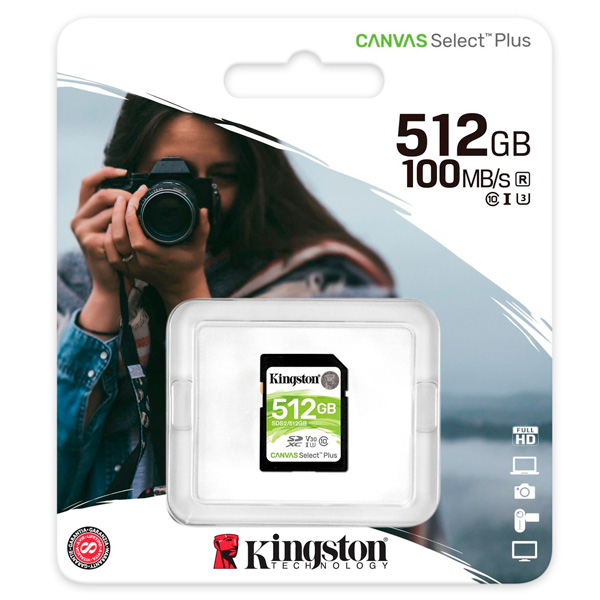 Kingston жад картасы Canvas Select Plus MicroSDXC 512GB Class 10 (SDS2/512GB)