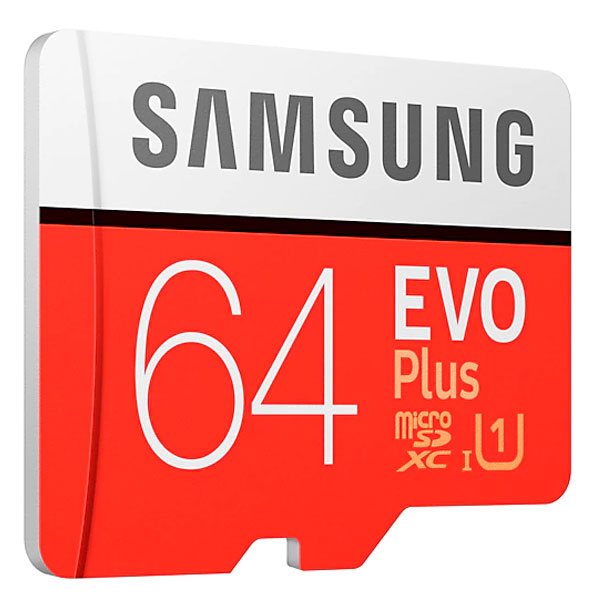 Samsung жад картасы EVO Plus MicroSDXC 64GB Class 10 (MB-MC64HA/RU)