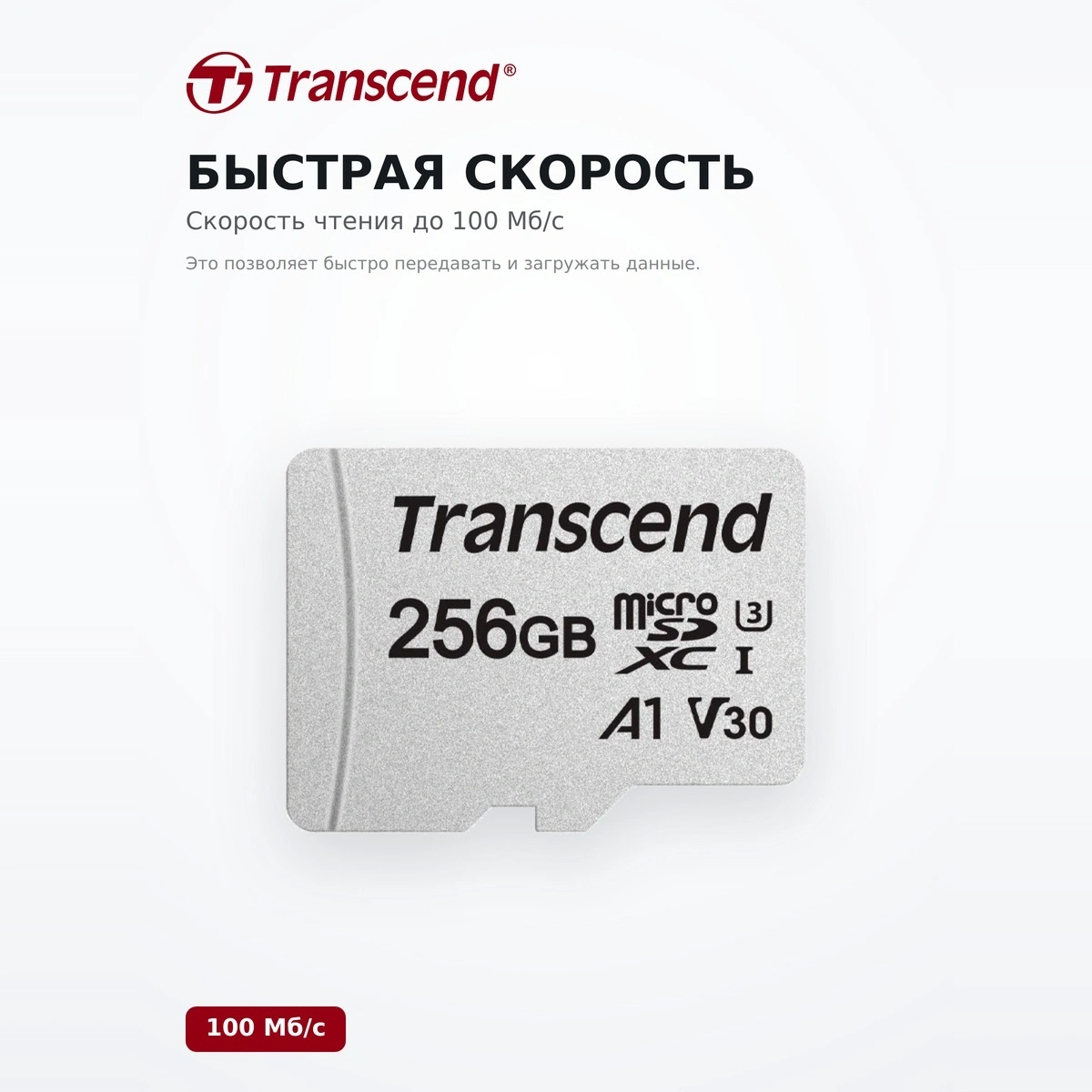 Карта памяти Transcend 256GB TS256GUSD300S-A - фото 3