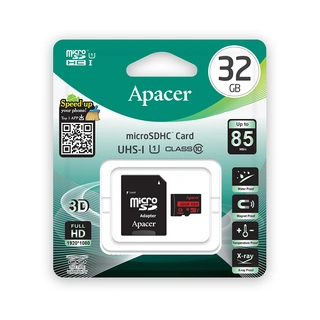Карта памяти Apacer AP32GMCSH10U5-R 32GB + адаптер 