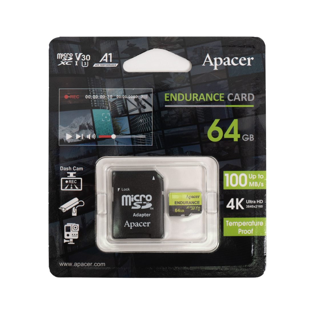 Карта памяти Apacer AP64GEDM1D05-R 64GB с адаптером SD 