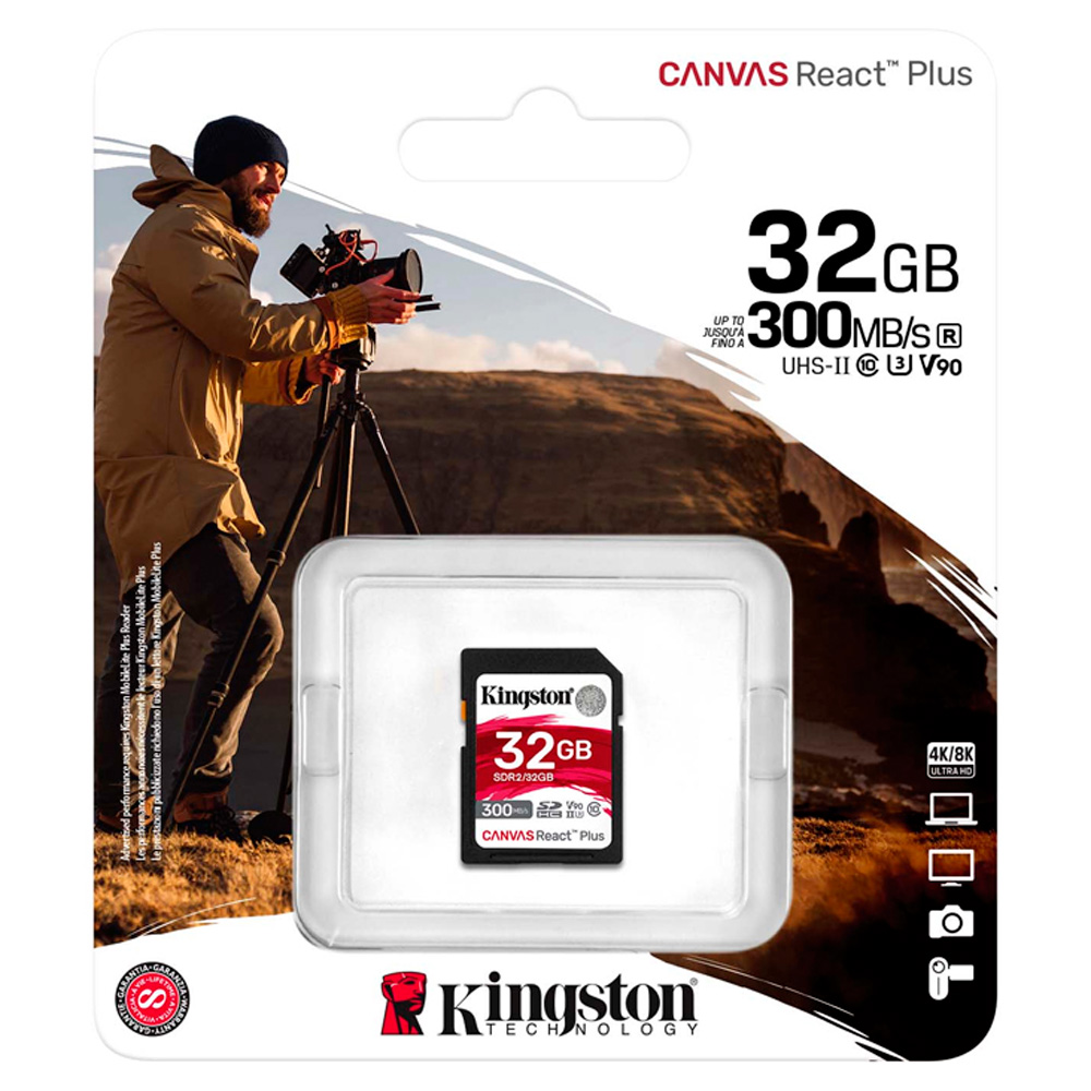 Карта памяти Kingston SDR2/32GB UHS-II U3 V90 32GB без адаптера - фото 3