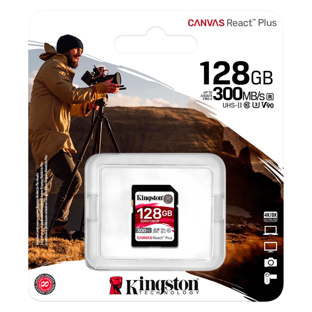 Карта памяти Kingston SDR2/128GB UHS-II U3 V90 128GB без адаптера - фото 3