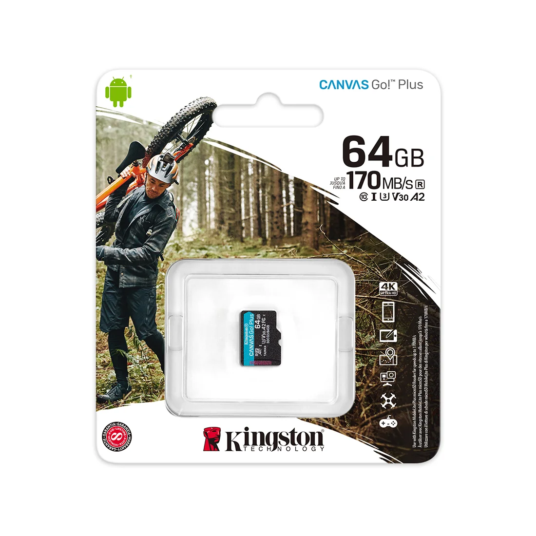 Карта памяти Kingston SDCG3/64GBSP A2 U3 V30 64GB без адаптера  - фото 2