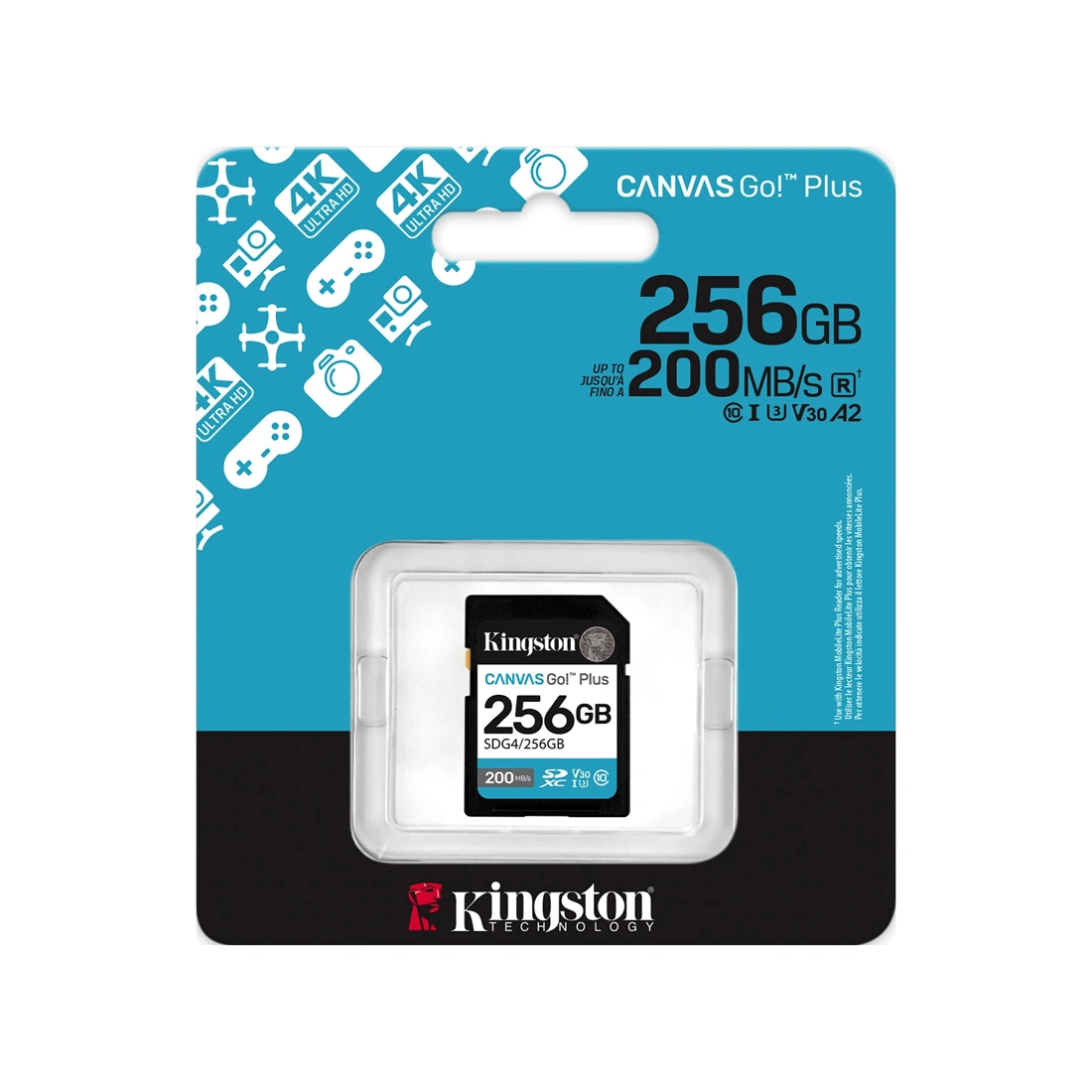 Карта памяти Kingston SDG4/256GB Canvas Go Plus Gen4 C10 UHS-I U3 V30 256GB SDG4/256GB - фото 5