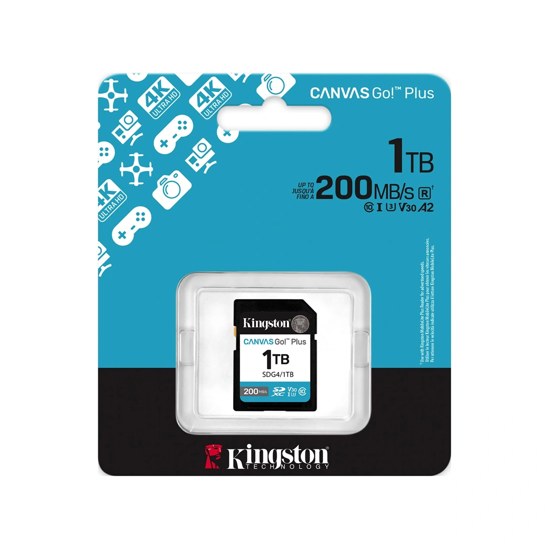 Карта памяти Kingston SDG4/1TB Canvas Go Plus Gen4 C10 UHS-I U3 V30 1TB  - фото 2