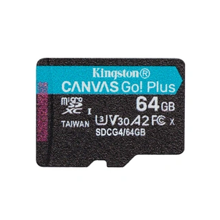 Карта памяти Kingston SDCG4/64GBSP Canvas Go Plus A2 U3 V30 64GB SDCG4/64GBSP