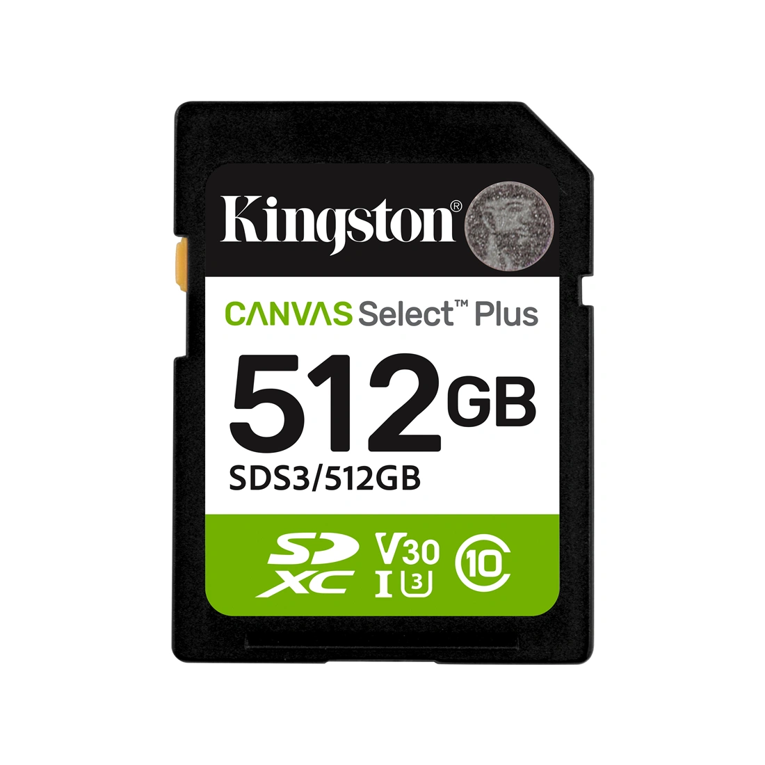 Карта памяти Kingston SDS3/512GB Canvas Select Plus C10 UHS-I U3 V30 512GB SDS3/512GB