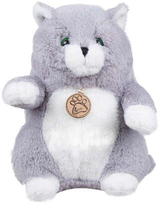 Мягкая игрушка Lapkin Толстый кот серый 16см 