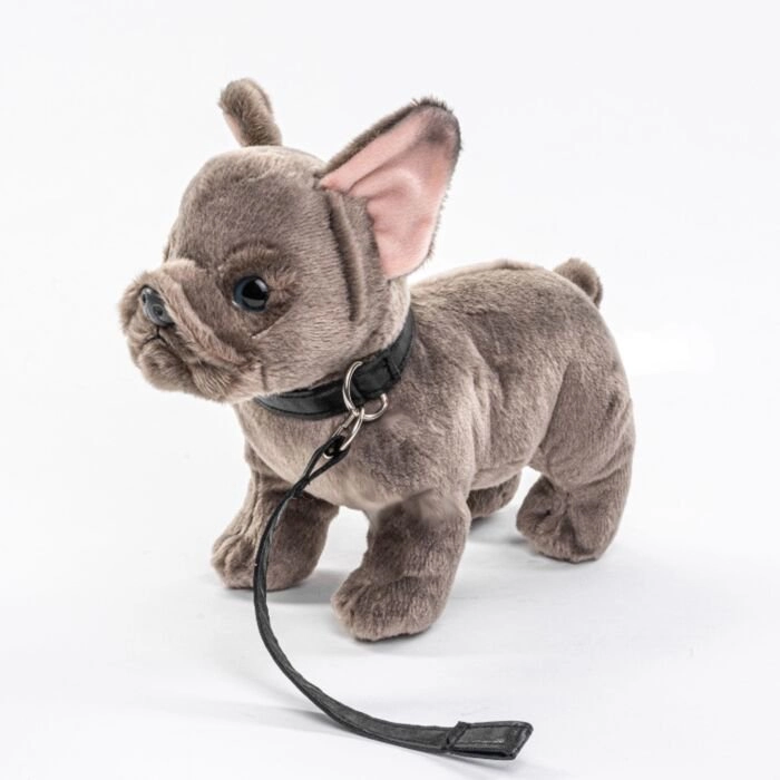 Игрушка мягконабивная Leosco Французский бульдог серый 23см 