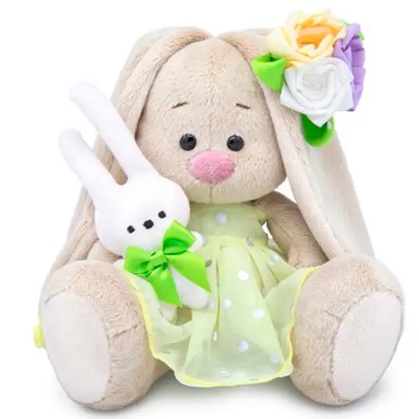 Мягкая игрушка Зайка Ми с зайчиком и нарядным цветком (малыш)