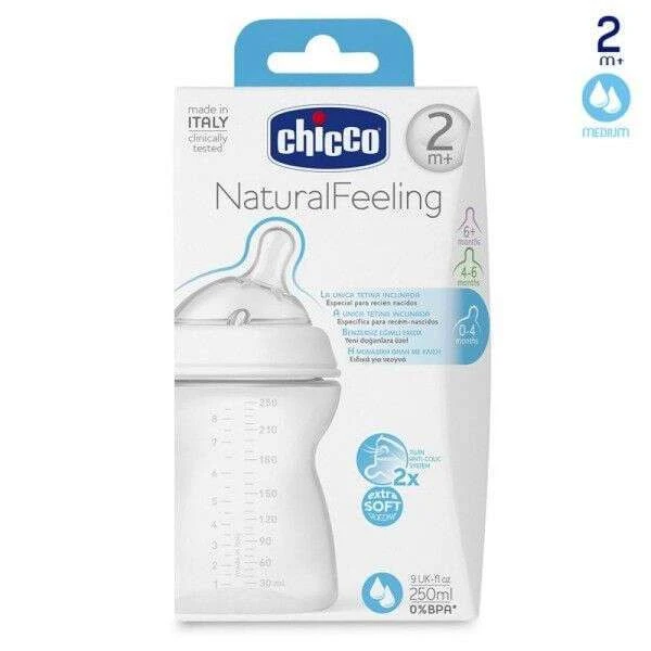 Бутылочка Chicco Natural Feeling силикон 250 мл, 2м+ - фото 3
