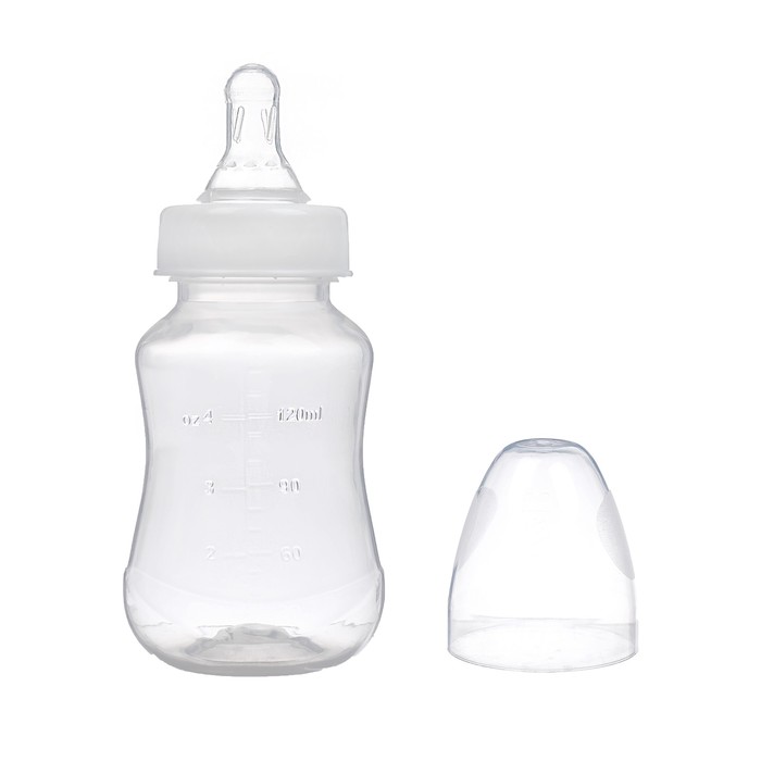 Бутылочка для кормления детская приталенная, 150 мл, от 0 мес., цвет белый 