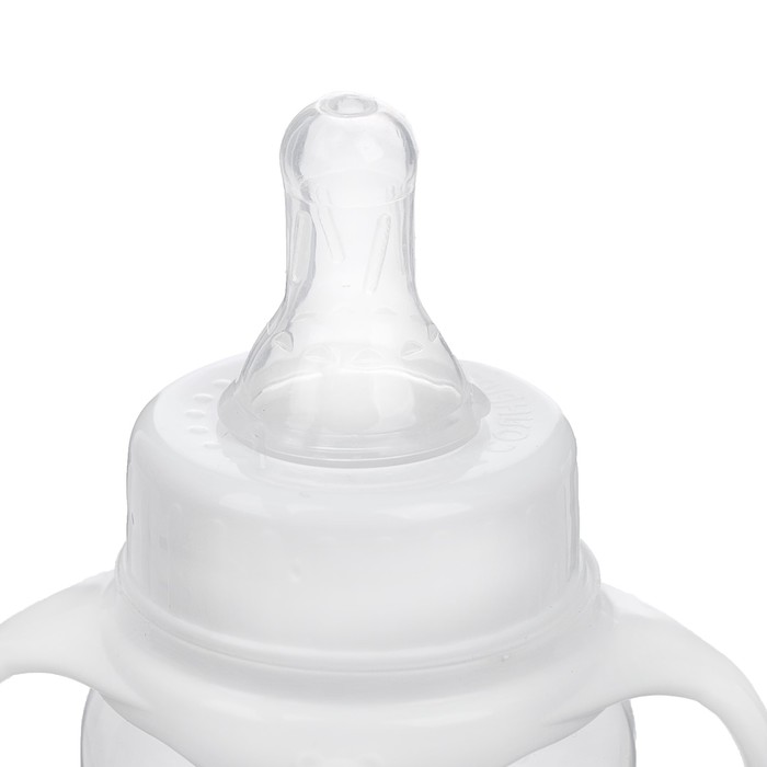 Бутылочка для кормления детская приталенная, с ручками, 150 мл, от 0 мес., цвет белый 